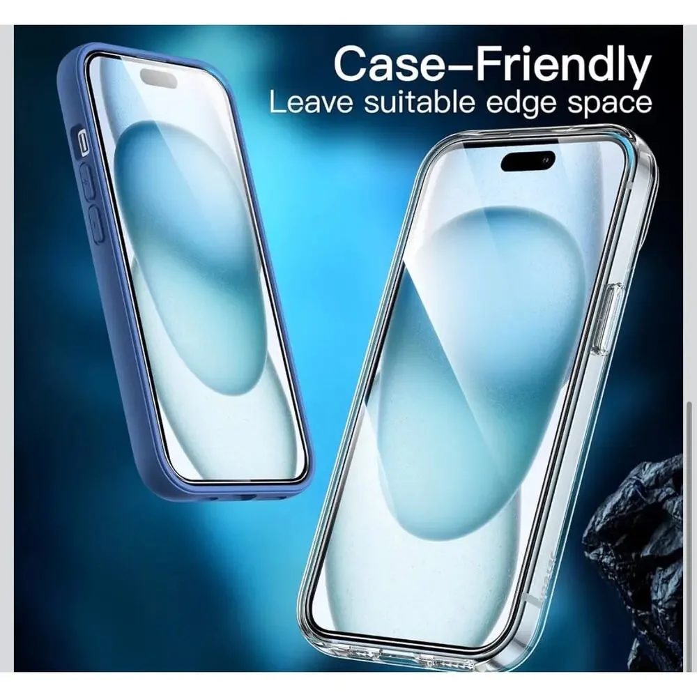 NIB JETech iPhone 15 Plus 6.7” Tempered Glass Screen Protector 3-Pack